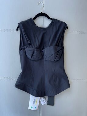 NWT! Alexander Wang Black Corset Tee Shirt with Folded Bust Detail Size 6